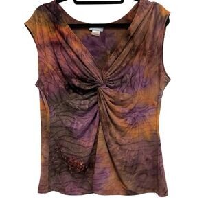 Women’s Vintage Twist Front Tie Dye Top